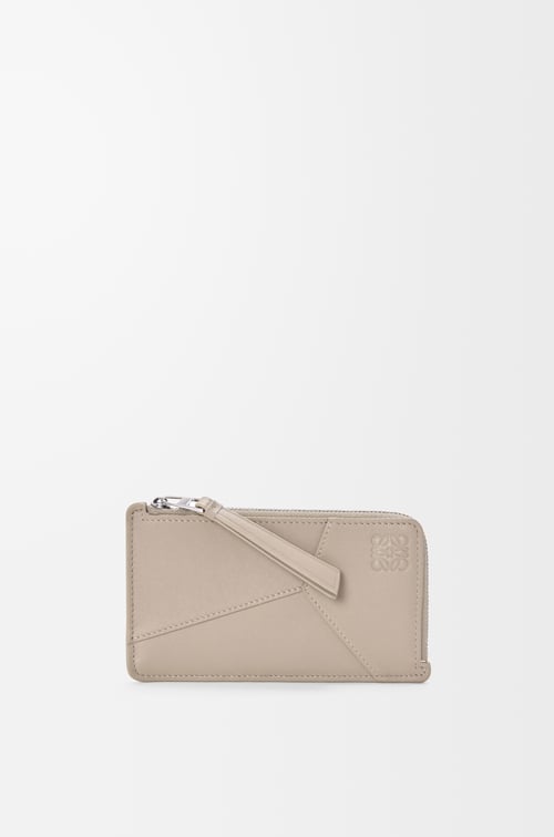 LOEWE 经典牛皮革长款 Puzzle 硬币卡包 麻灰色