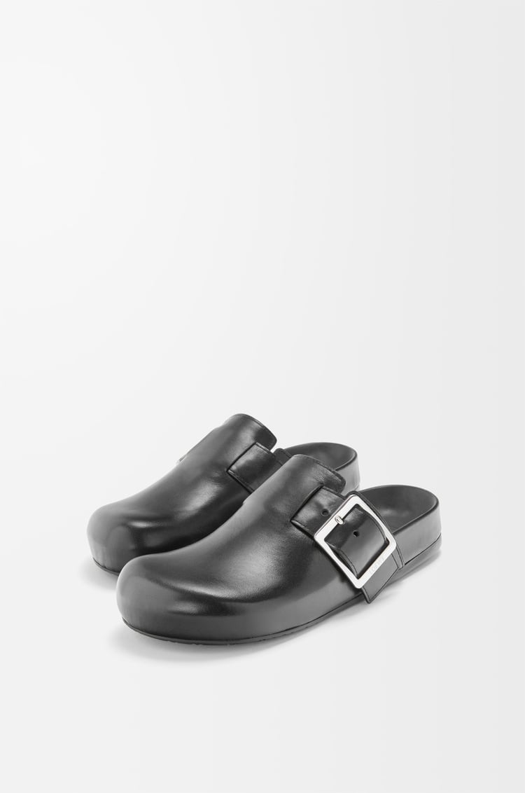 LOEWE Ease Buckle 植鞣小牛皮穆勒鞋 黑色