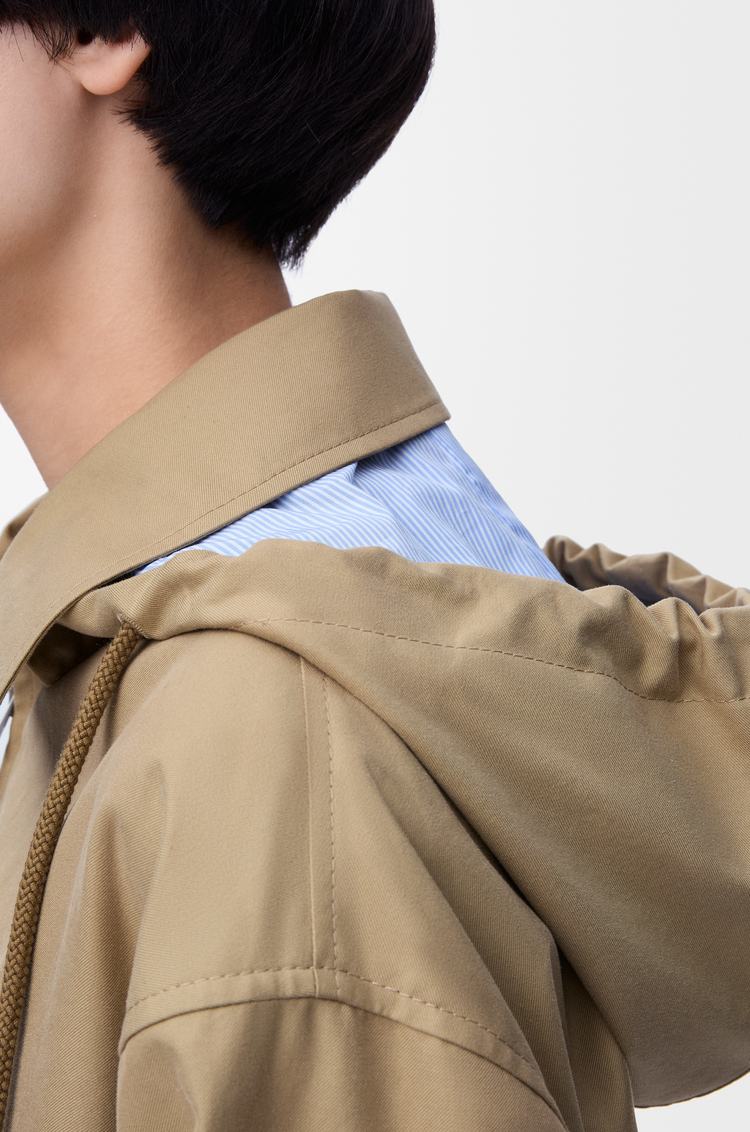 LOEWE Hooded parka in cotton Beige