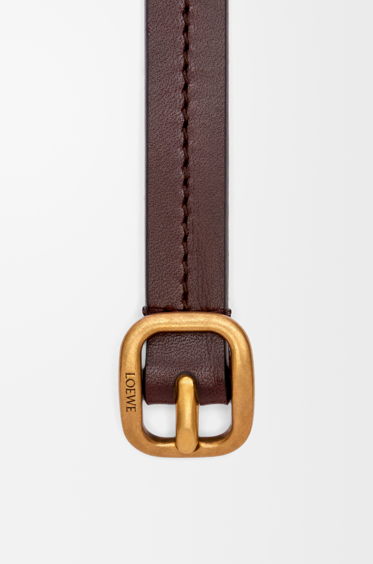 LOEWE Ceinture Rounded Soft en cuir de veau classique Marron Foncé
