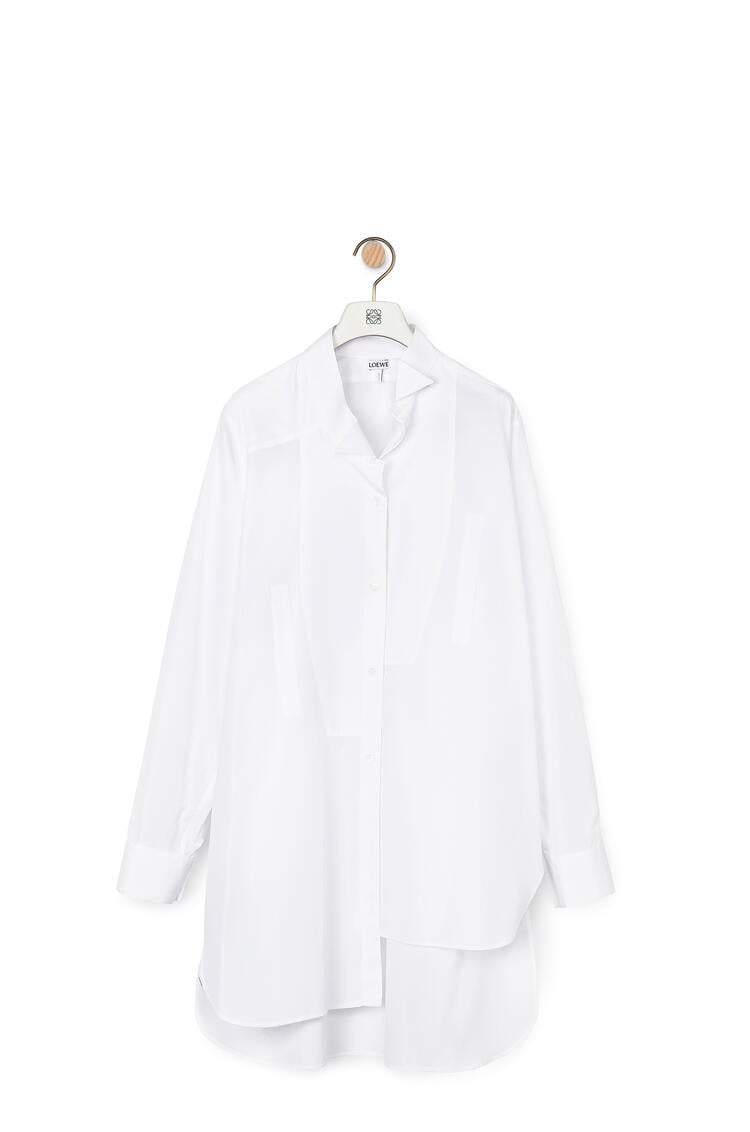 LOEWE Camisa larga asimétrica en algodón Blanco