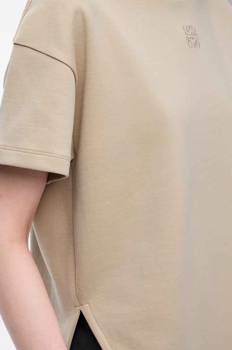LOEWE Asymmetric t-shirt in cotton blend Beige