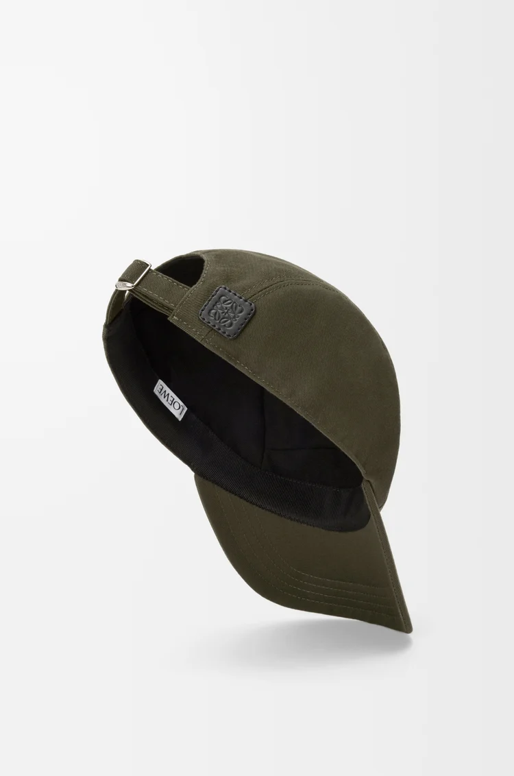 LOEWE Camp cap in cotton Dark Khaki