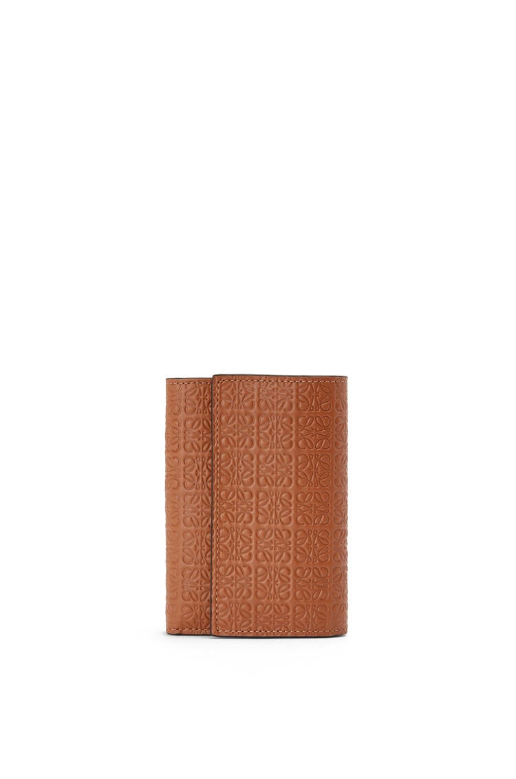 LOEWE Repeat small vertical wallet in embossed silk calfskin Tan