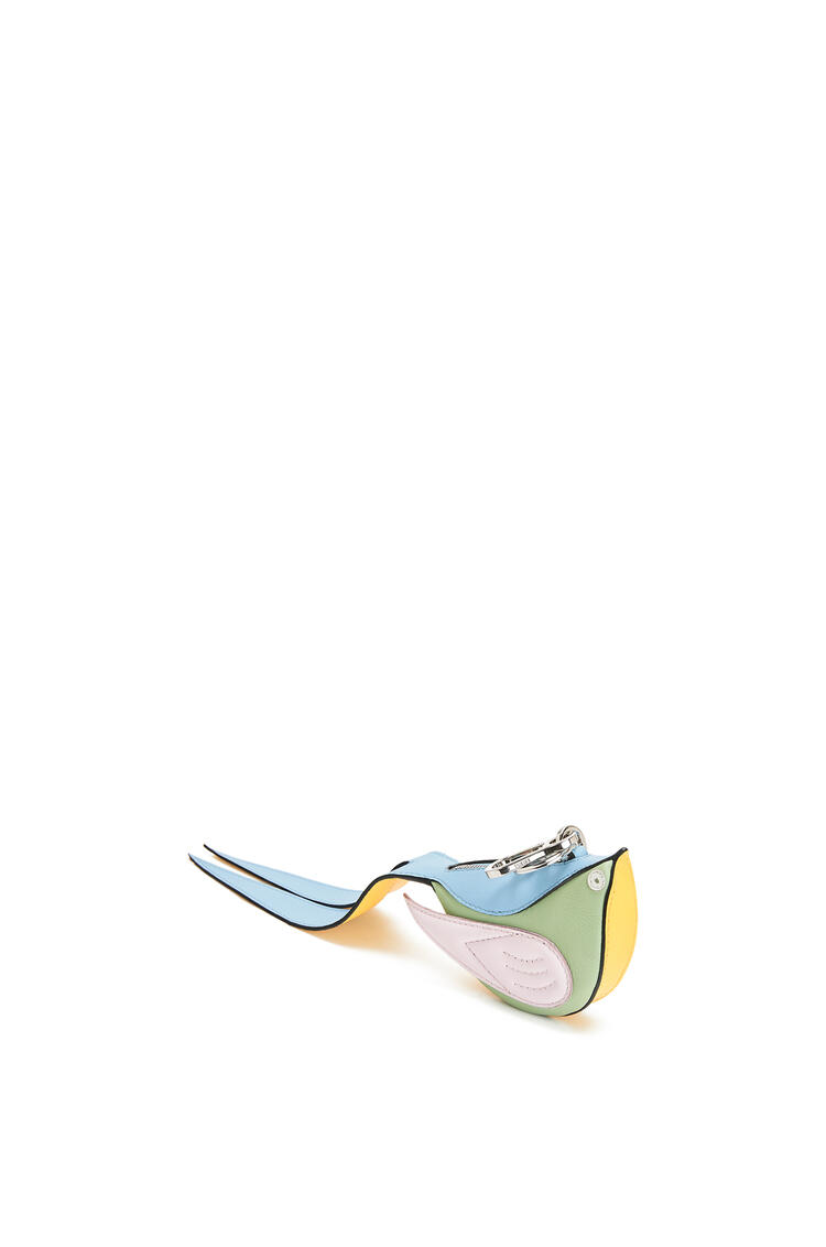 LOEWE Bird charm in calfskin Icy Pink/Yellow pdp_rd