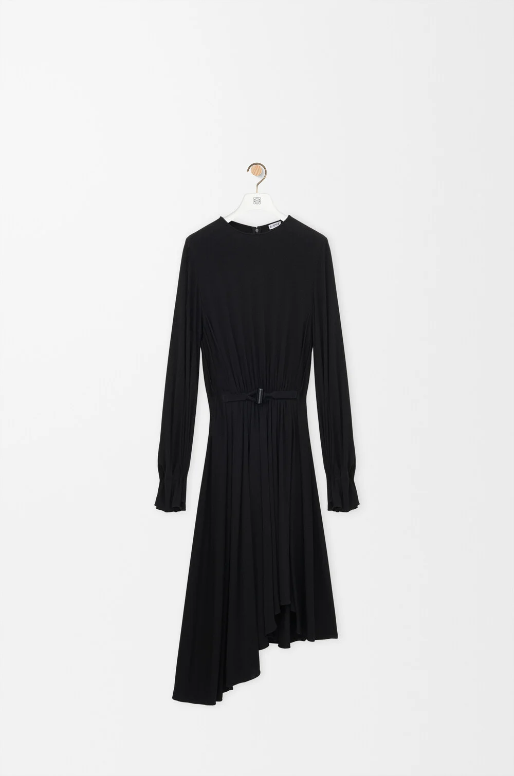 loewe long sleeve dress Striped chiffon and ribbed jersey maxi dress - multi