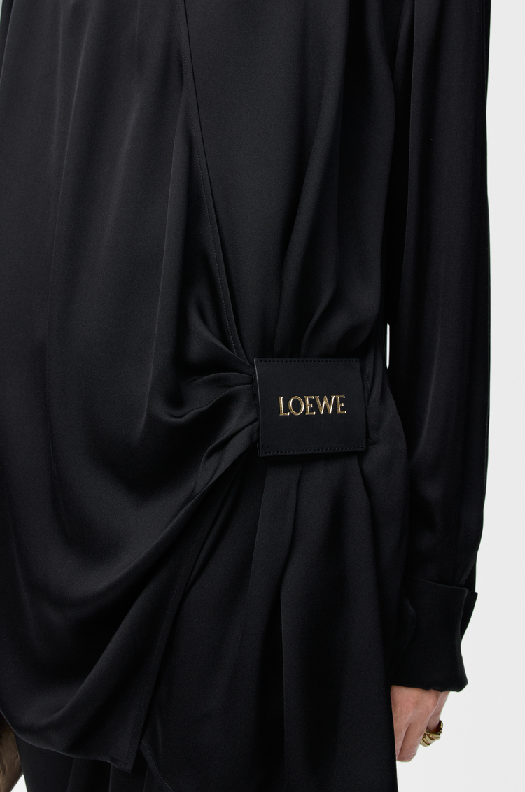 LOEWE Drapiertes Hemd aus Seide Schwarz
