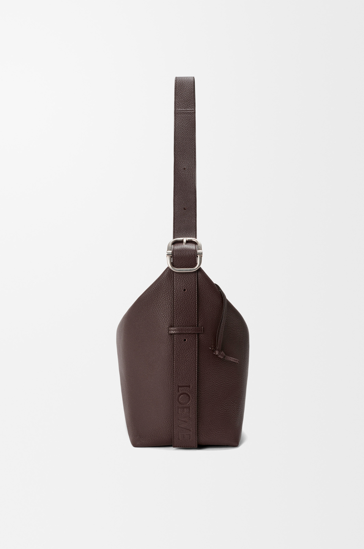 LOEWE 大号柔软粒面牛皮革 Loop Hobo 手袋 巧克力色