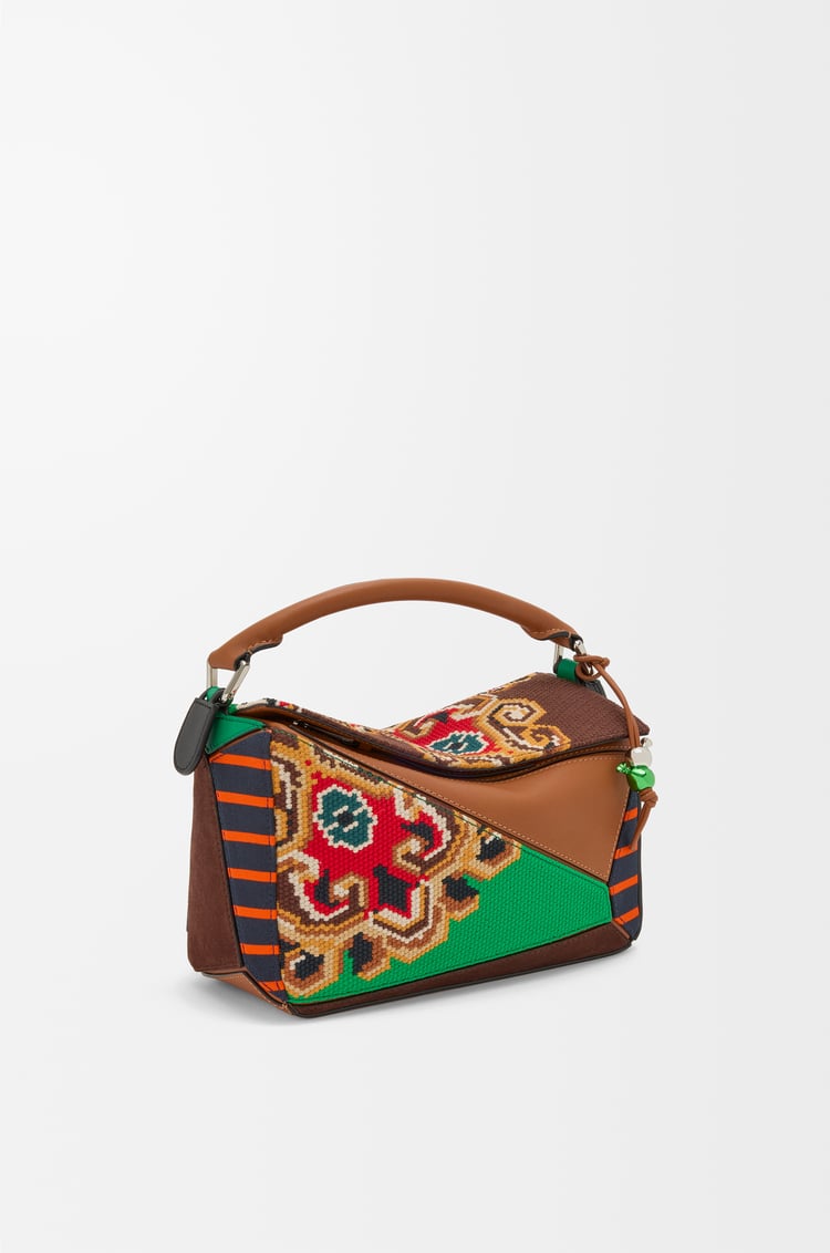 LOEWE パズル10 パッチワーク リエディション バッグ（カーフ/スエード/キャンバス） マルチカラー