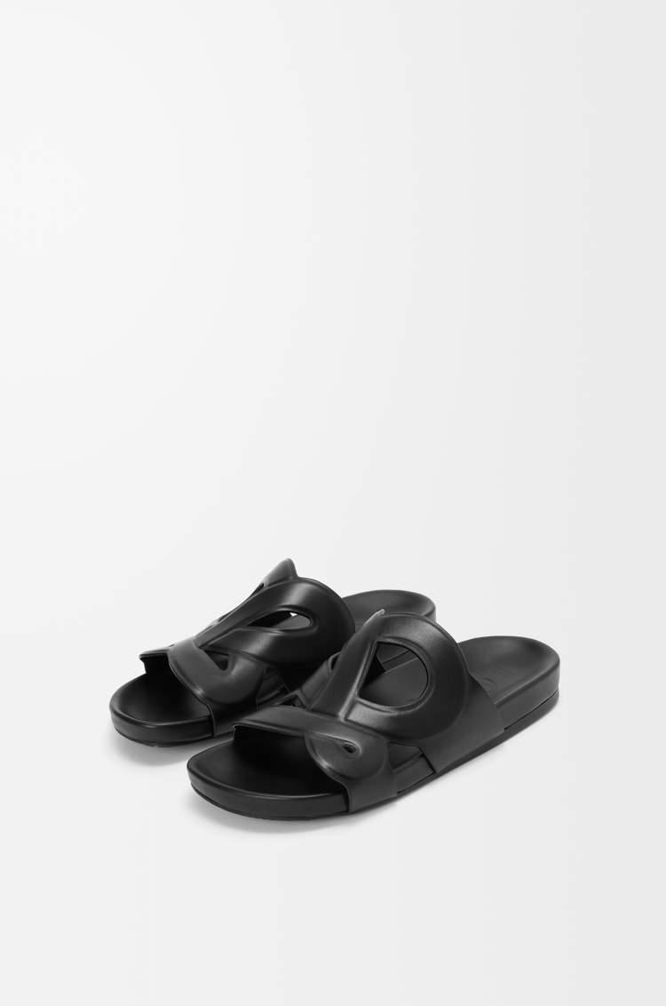 LOEWE Sandalia Ease Monogram en piel de ternera de curtido vegetal Negro