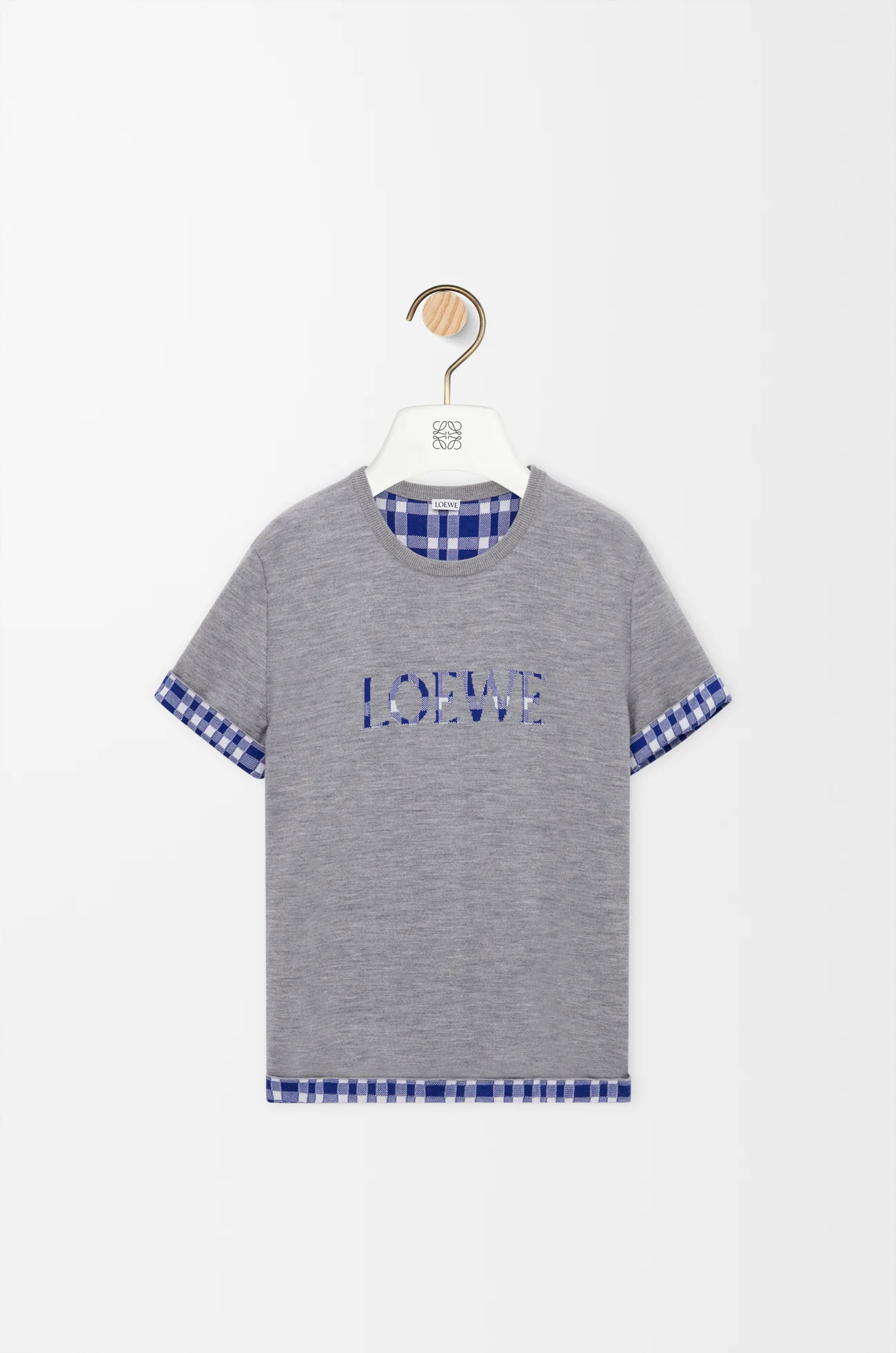 LOEWE Top in wool and cotton Grey/White