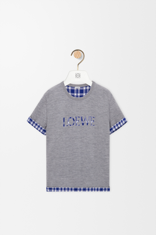LOEWE Top in wool and cotton Grey/White