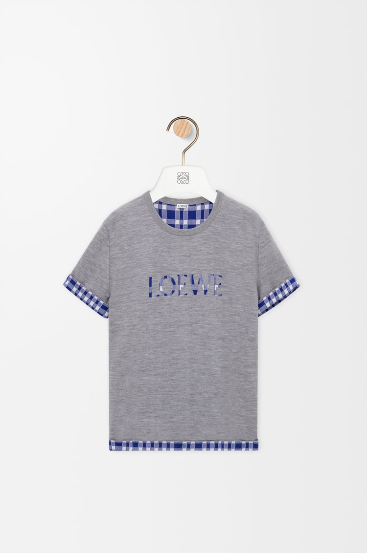 LOEWE Top in wool and cotton Grey/White