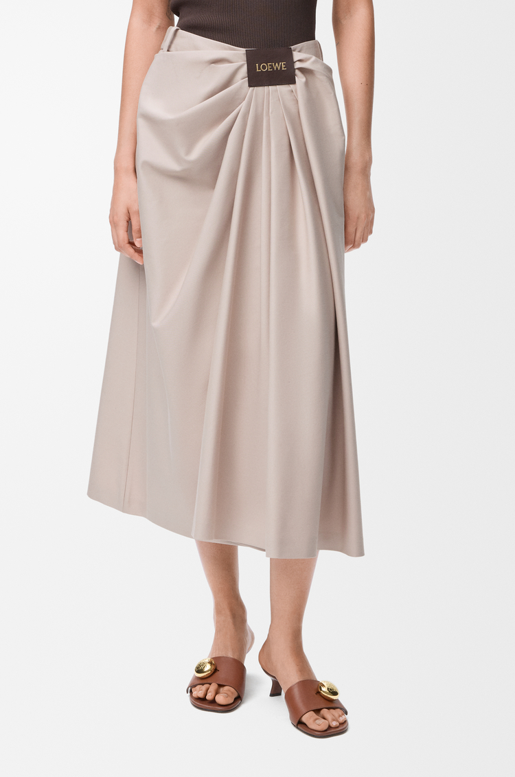 LOEWE 棉質和真絲垂墜裙 淺粉紅