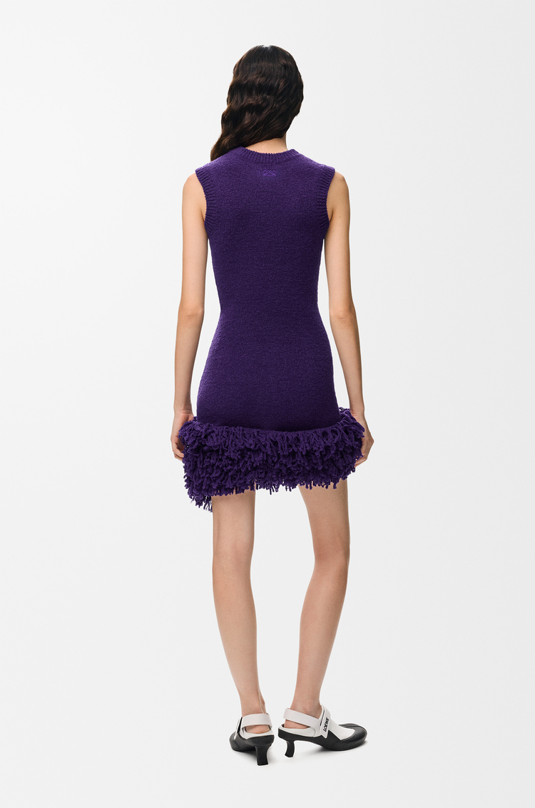 LOEWE Vestido en mezcla de lana Morado