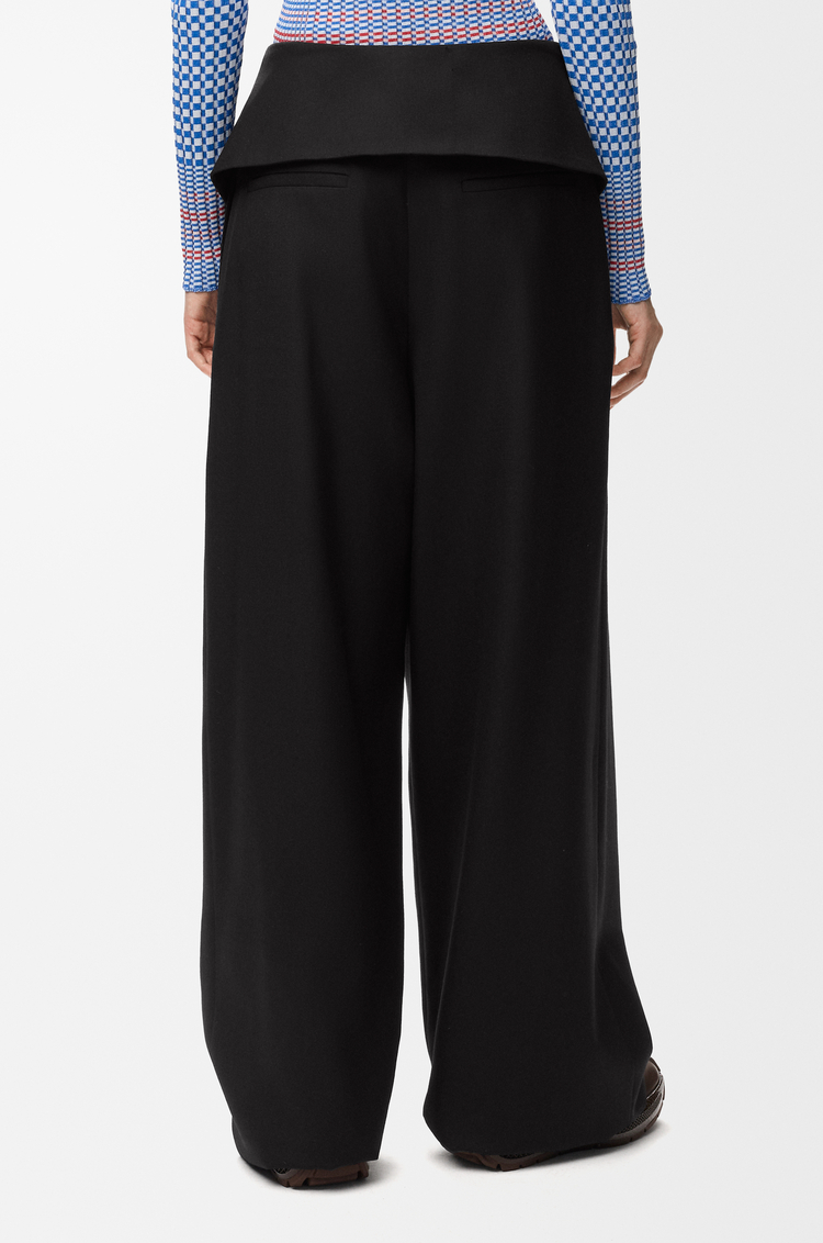 LOEWE Pantalón drapeado en lana Negro