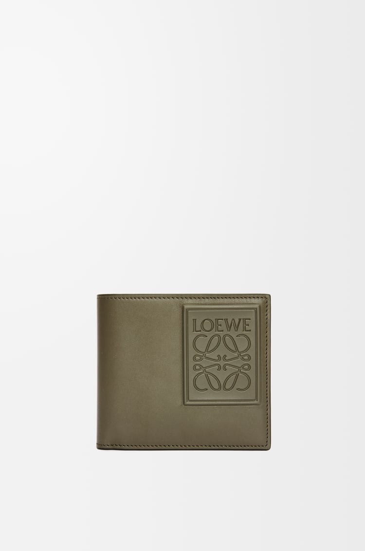 LOEWE Bifold wallet in satin calfskin Khaki Green