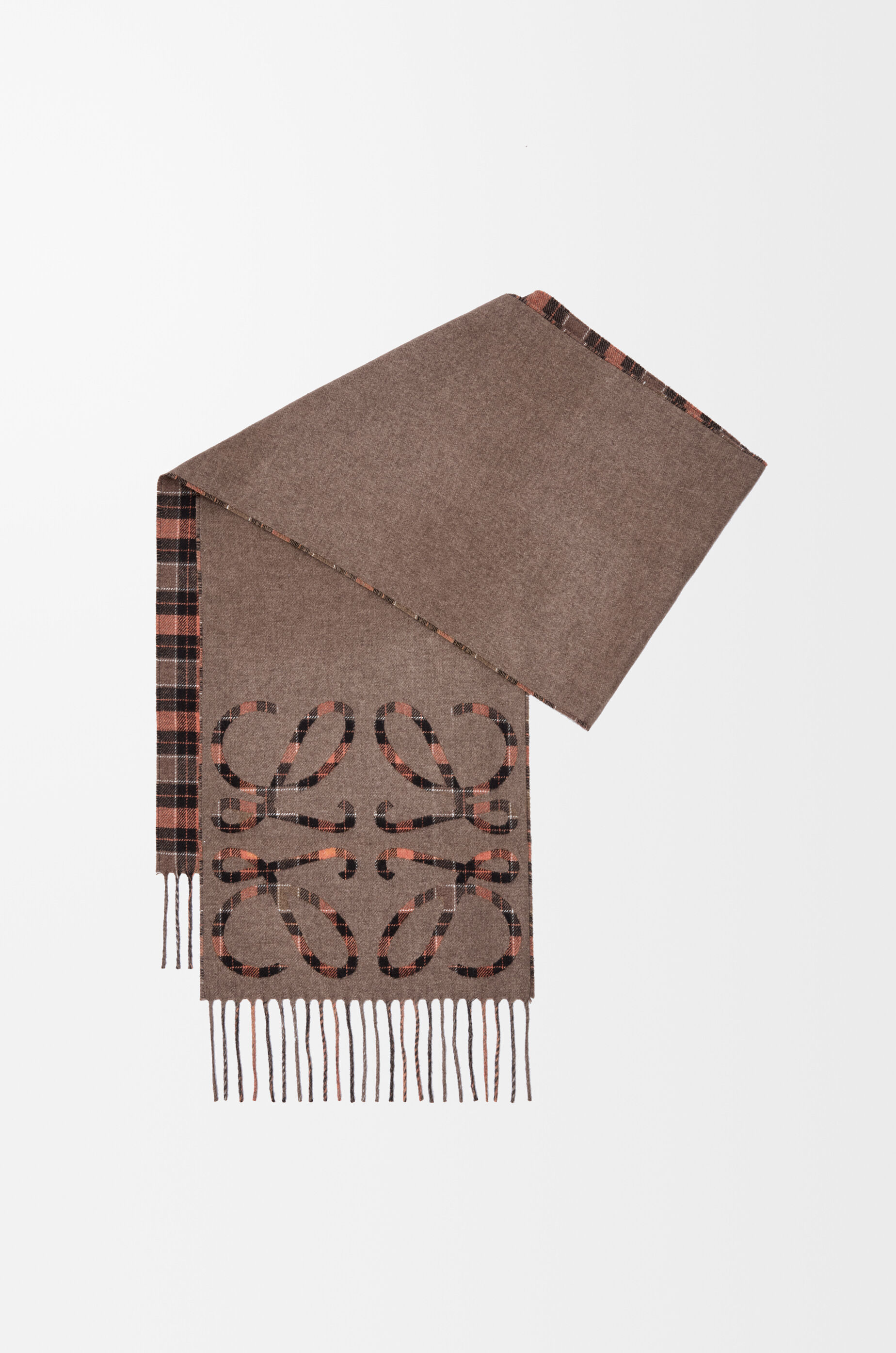 Anagram scarf in silk and cashmere Brown - LOEWE