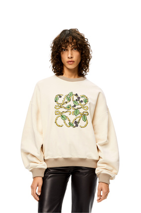 LOEWE Herbarium Anagram sweatshirt in cotton Ecru/Multicolor plp_rd