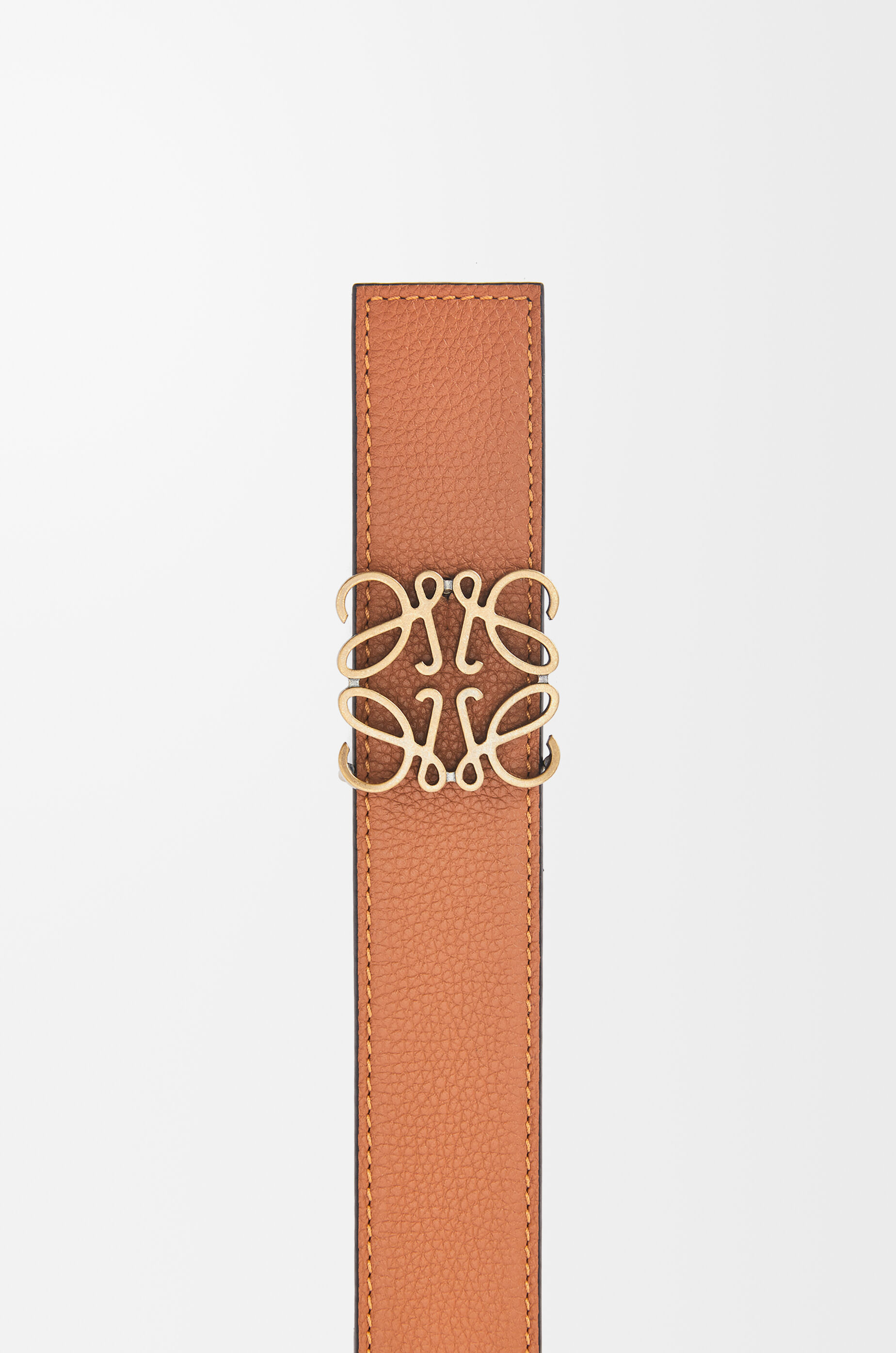 Reversible Anagram belt in soft grained calfskin and smooth