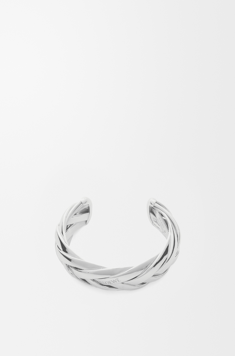 LOEWE Pulsera amplia trenzada en plata de ley Plata