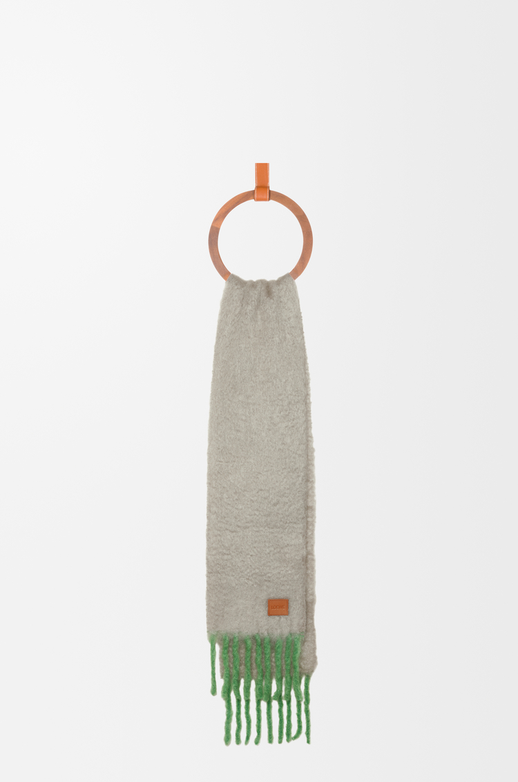 LOEWE Scarf in mohair and wool blend Beige/Green