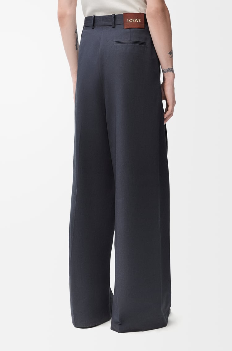 LOEWE Pleated trousers in cotton Grey