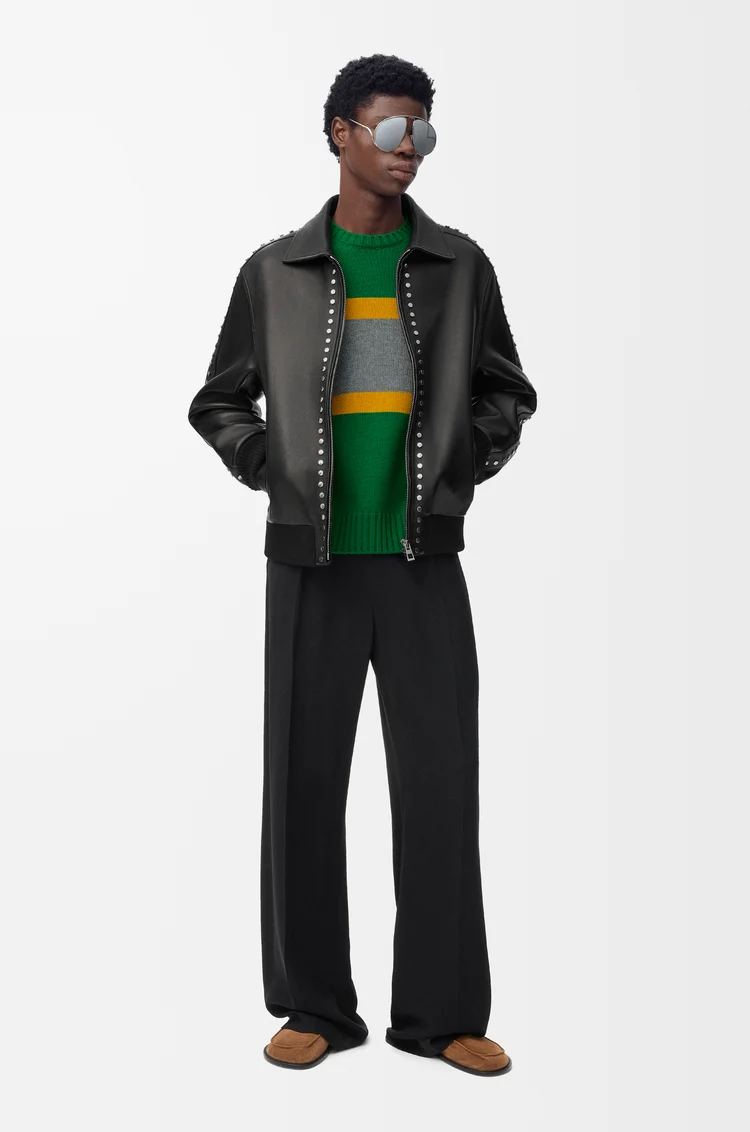 LOEWE Pull en laine Green/Grey