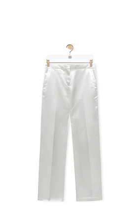 LOEWE Tailored trousers in cotton satin Ivory