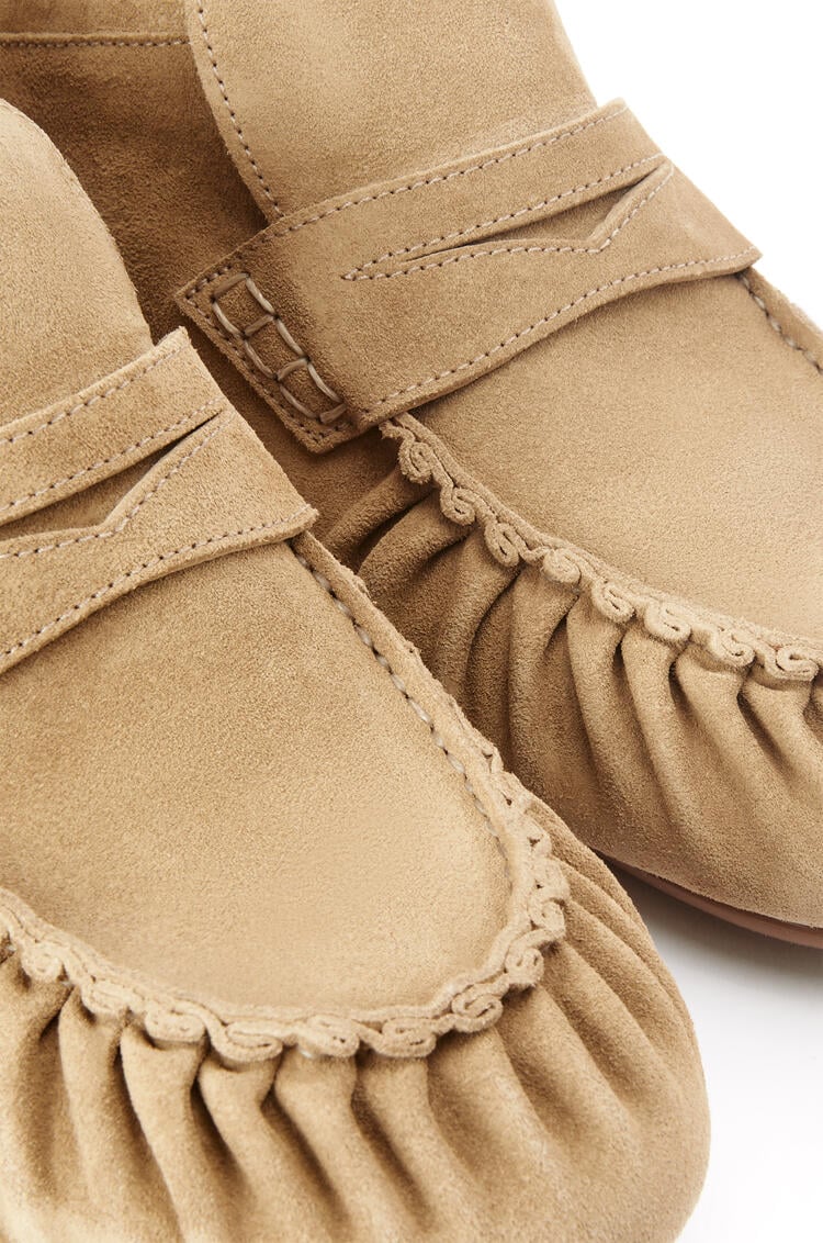 LOEWE Soft slip on moccasin in suede Gold pdp_rd