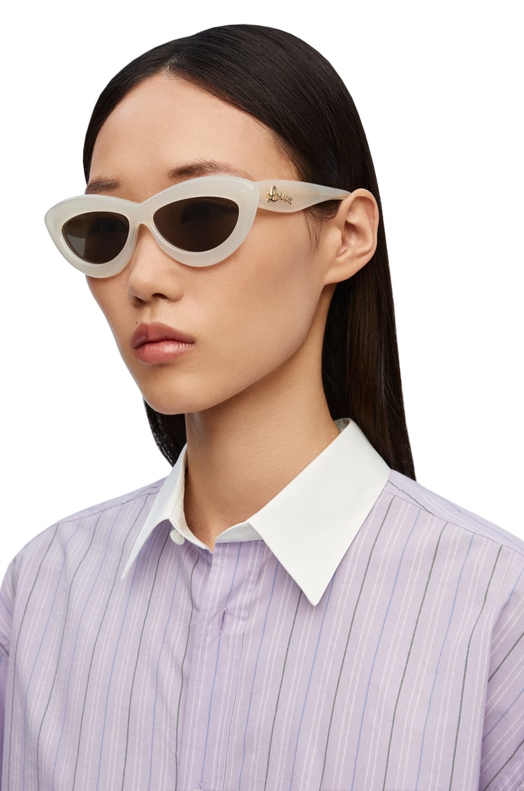 LOEWE Cateye sunglasses in acetate Ivory/White