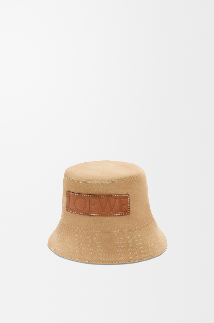 Bucket hat in canvas and calfskin Sand/Tan - LOEWE