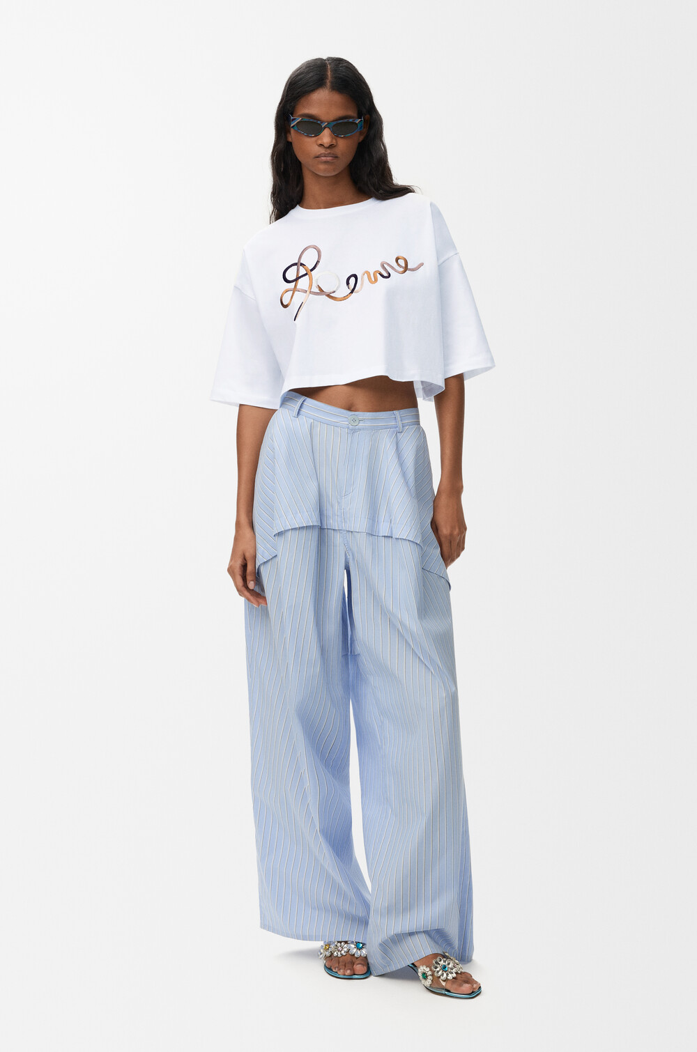 クロップドフィット Tシャツ（コットン） ホワイト - ロエベ 日本 公式 