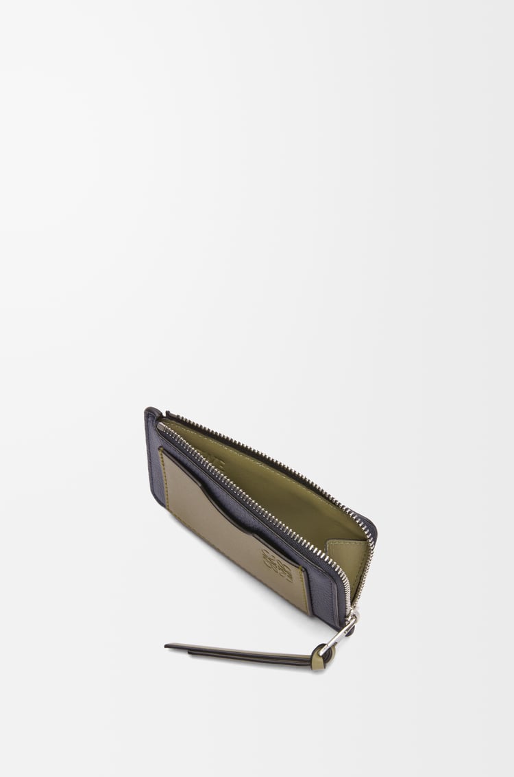 LOEWE Tarjetero-monedero en piel de ternera Azul Abismo/Oliva