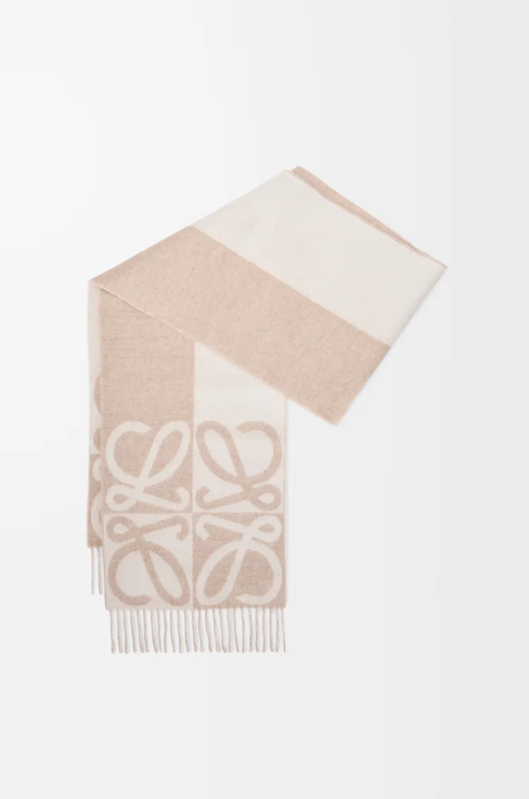 LOEWE スカーフ（ウール&カシミヤ） ベージュ/エクリュ