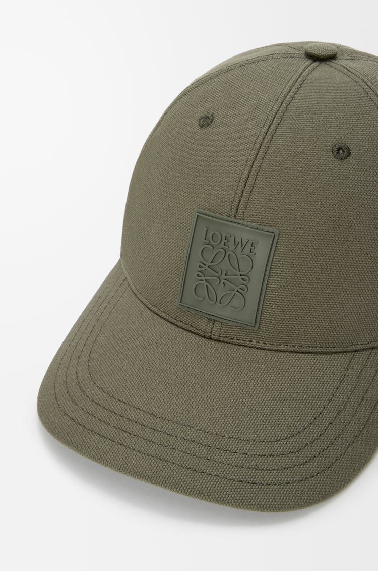 LOEWE Patch cap in canvas Khaki Green