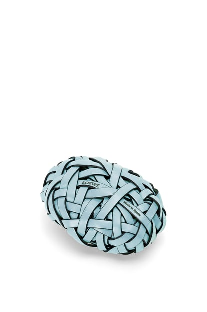LOEWE Nest woven paperweight in stone and calfskin Light Blue plp_rd