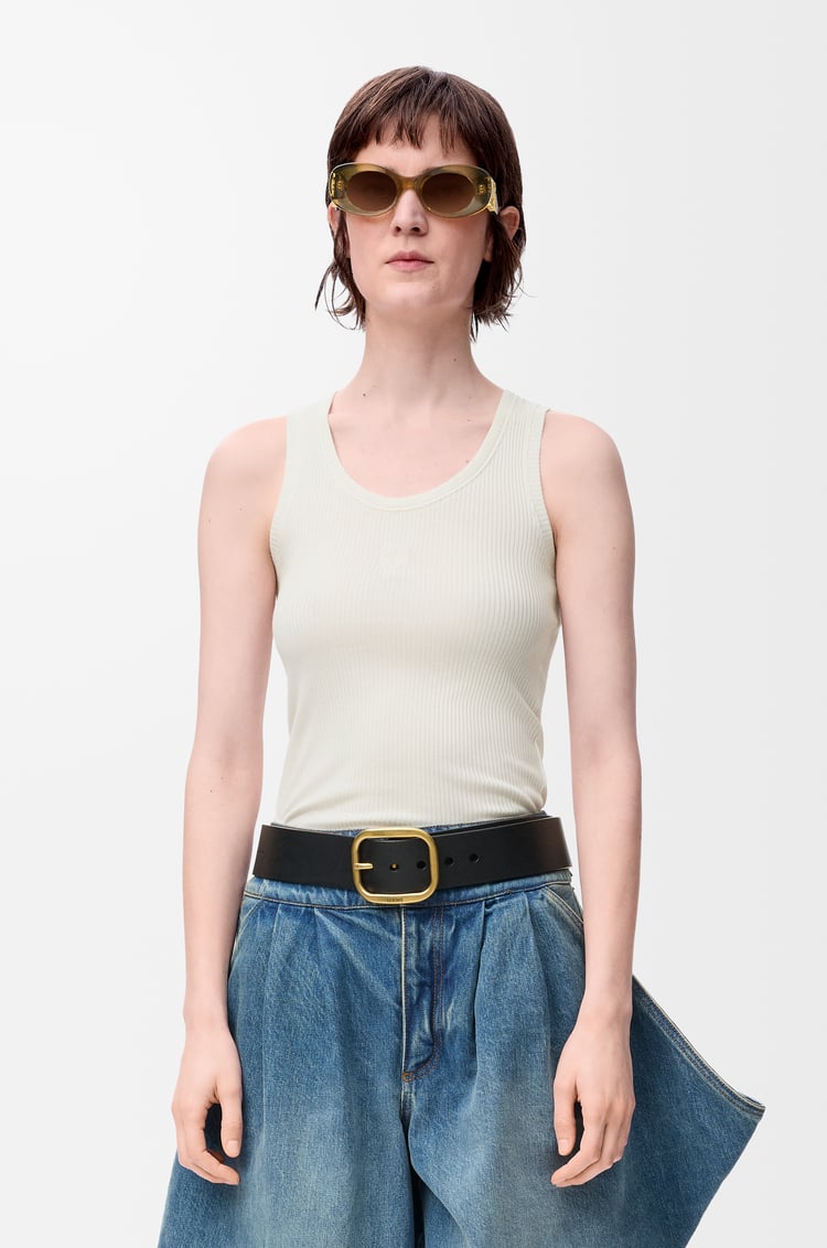 LOEWE Anagram tank top in silk Soft White