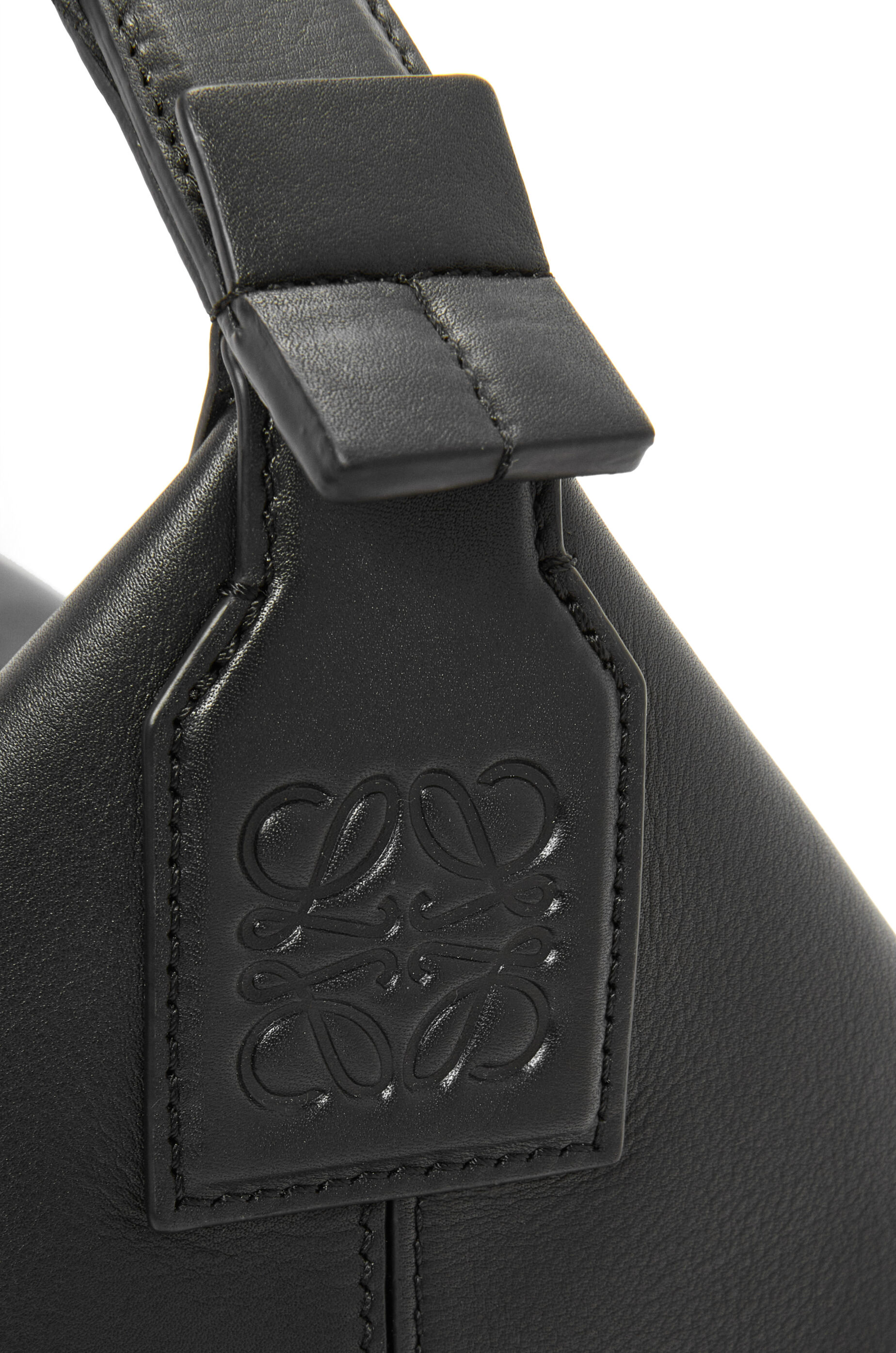 Small Cubi Crossbody bag in supple smooth calfskin and jacquard Black