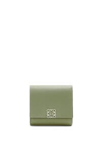 LOEWE Anagram compact flap wallet in pebble grain calfskin Rosemary pdp_rd
