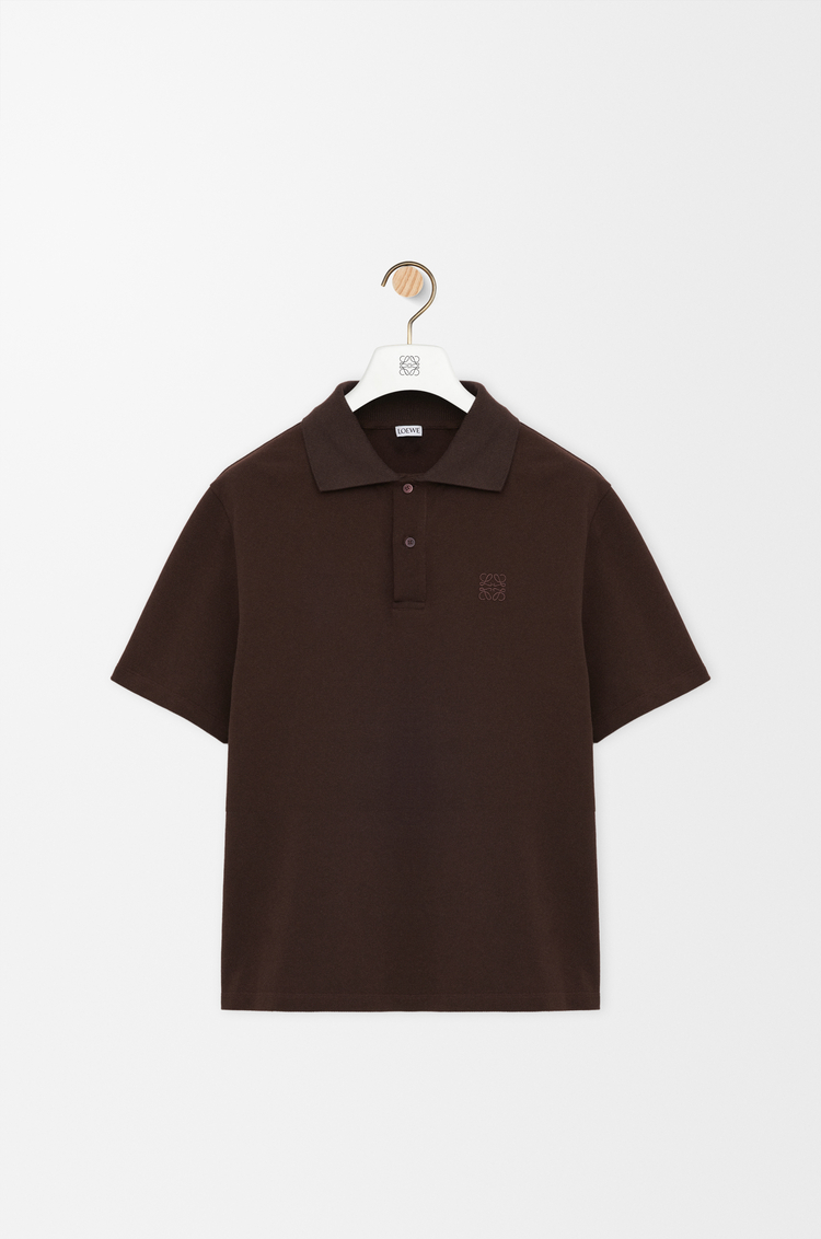 LOEWE 棉质 Polo 衫 深棕色