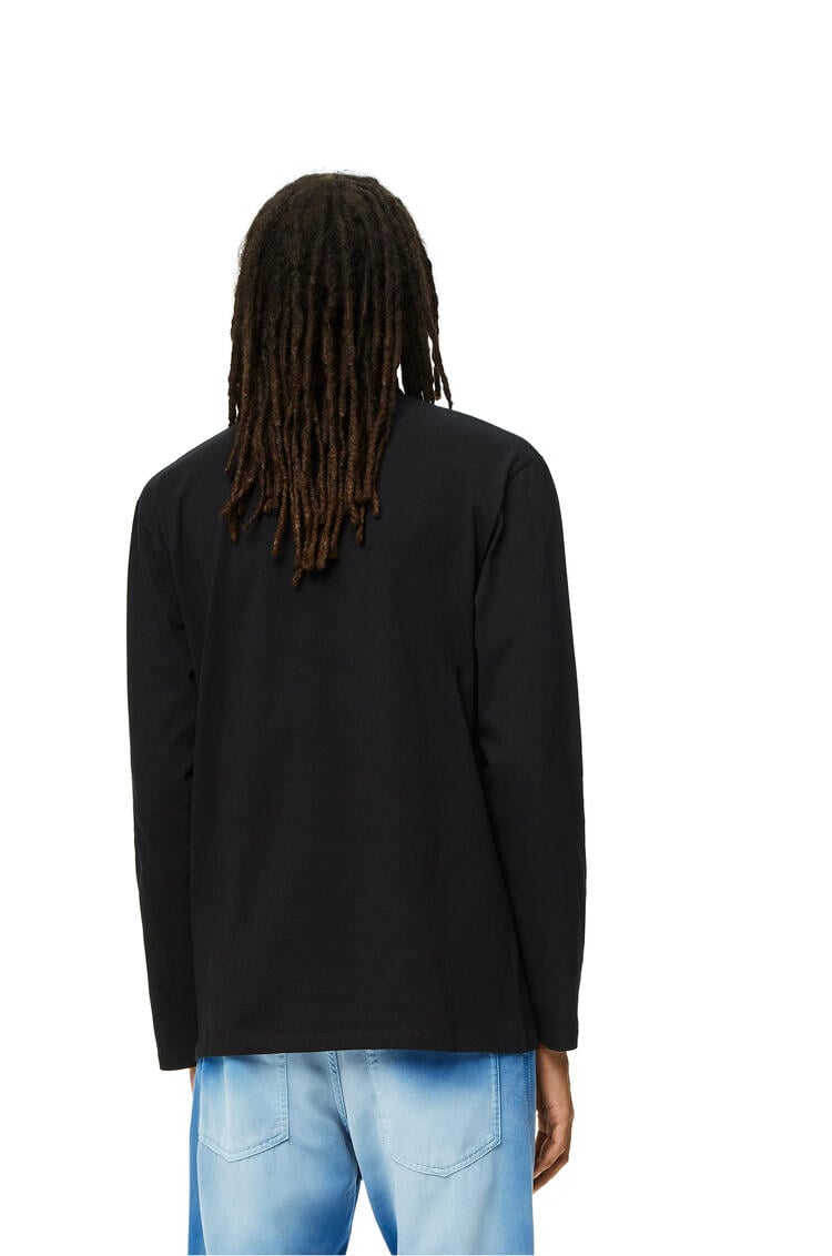 LOEWE Camiseta de manga larga en algodón con anagrama Negro