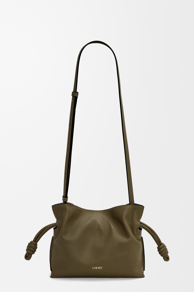 LOEWE Mini Flamenco Clutch en cuir de veau nappa Vert Kaki Foncé