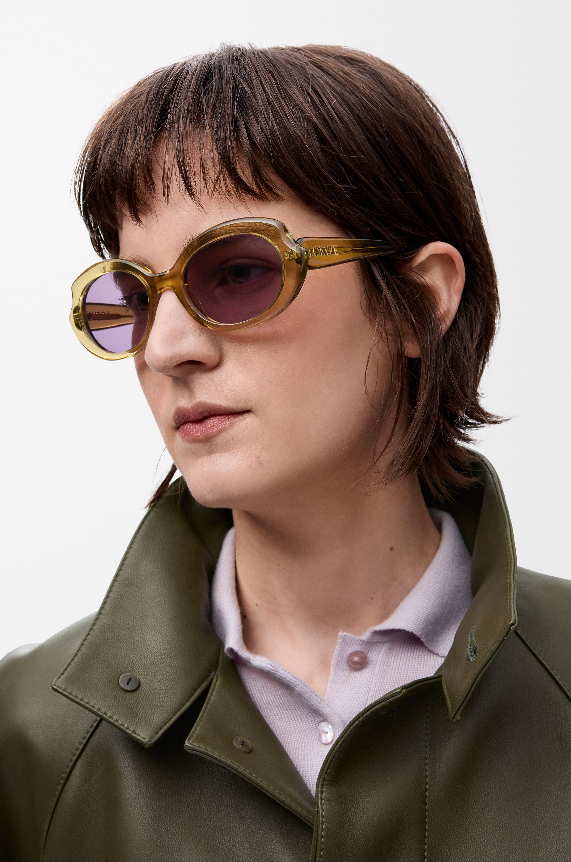 ミニ オーバル スリム サングラス ベージュ - LOEWE