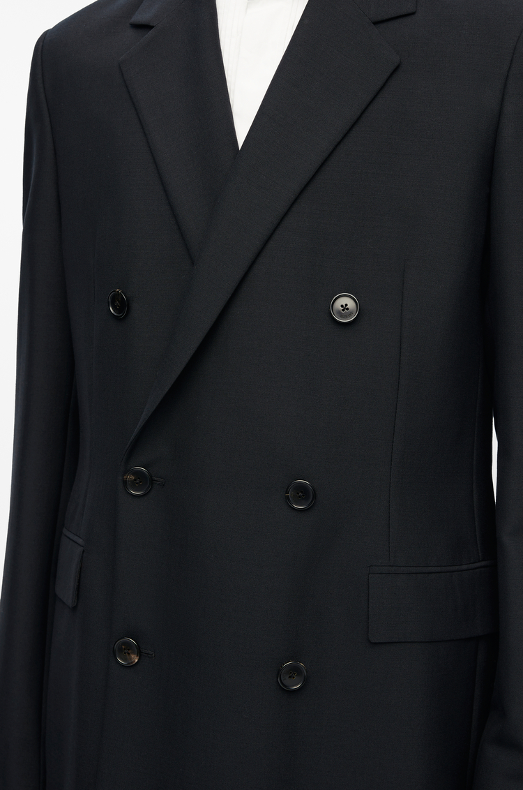 LOEWE Chaqueta de doble botonadura en lana y mohair Negro
