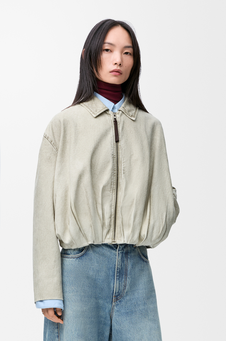 LOEWE Draped jacket in cotton Light Grey