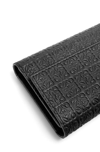 LOEWE Repeat small vertical wallet in embossed silk calfskin Black plp_rd