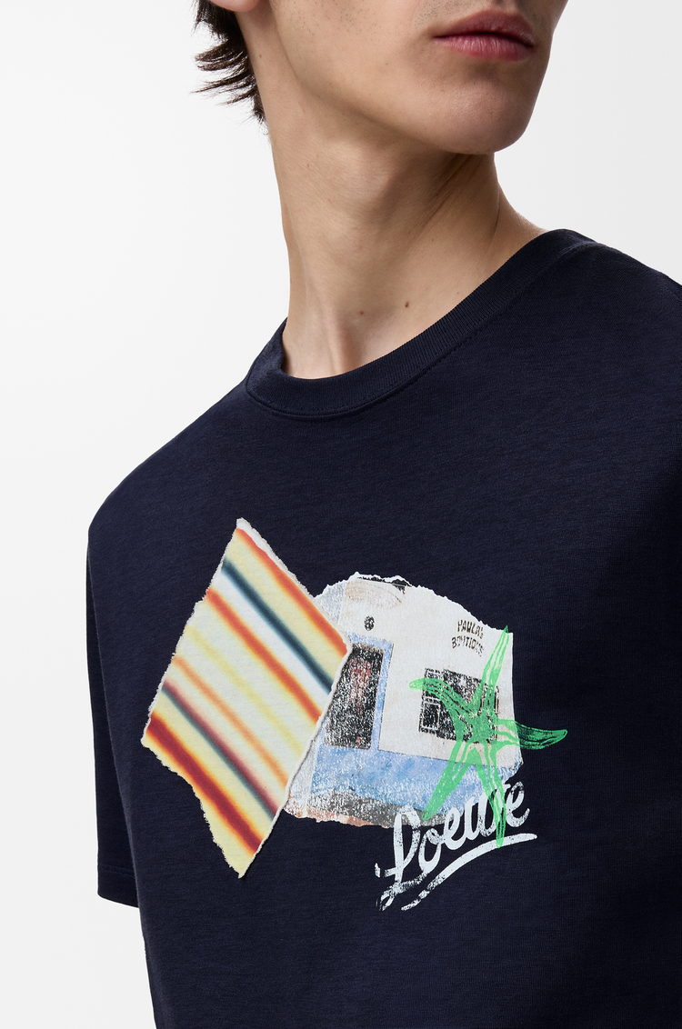 LOEWE Relaxed fit T-shirt in technical cotton Navy Blue