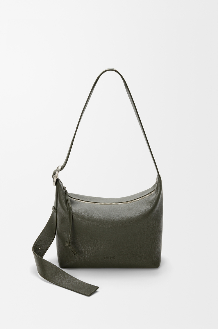 LOEWE Medium Loop hobo in supple grained calfskin Dark Khaki