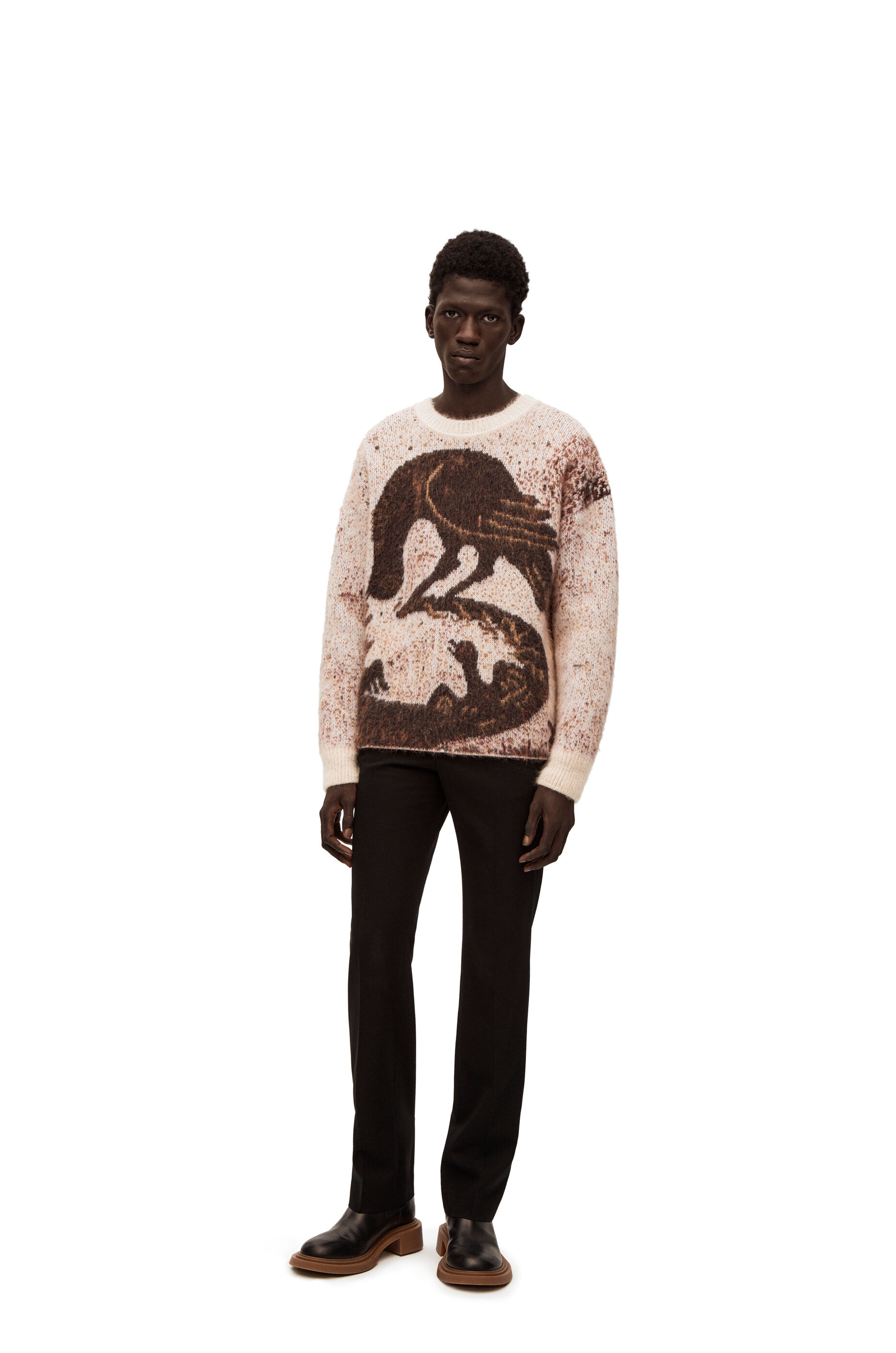 超希少 LOEWE 21aw クルーネックインターシャセーター ニット